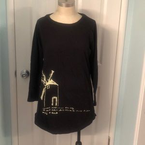 Long sleeve thigh length tee shirt dress by NAK21